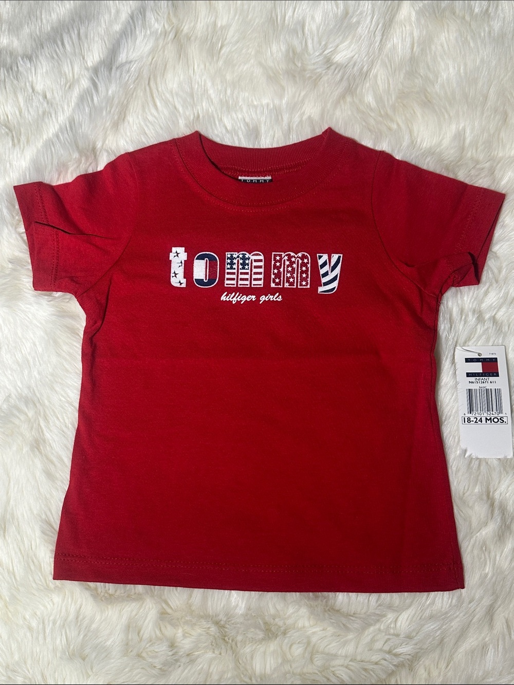 Tommy Hilfiger red tommy tee girls 18-24 months NWT